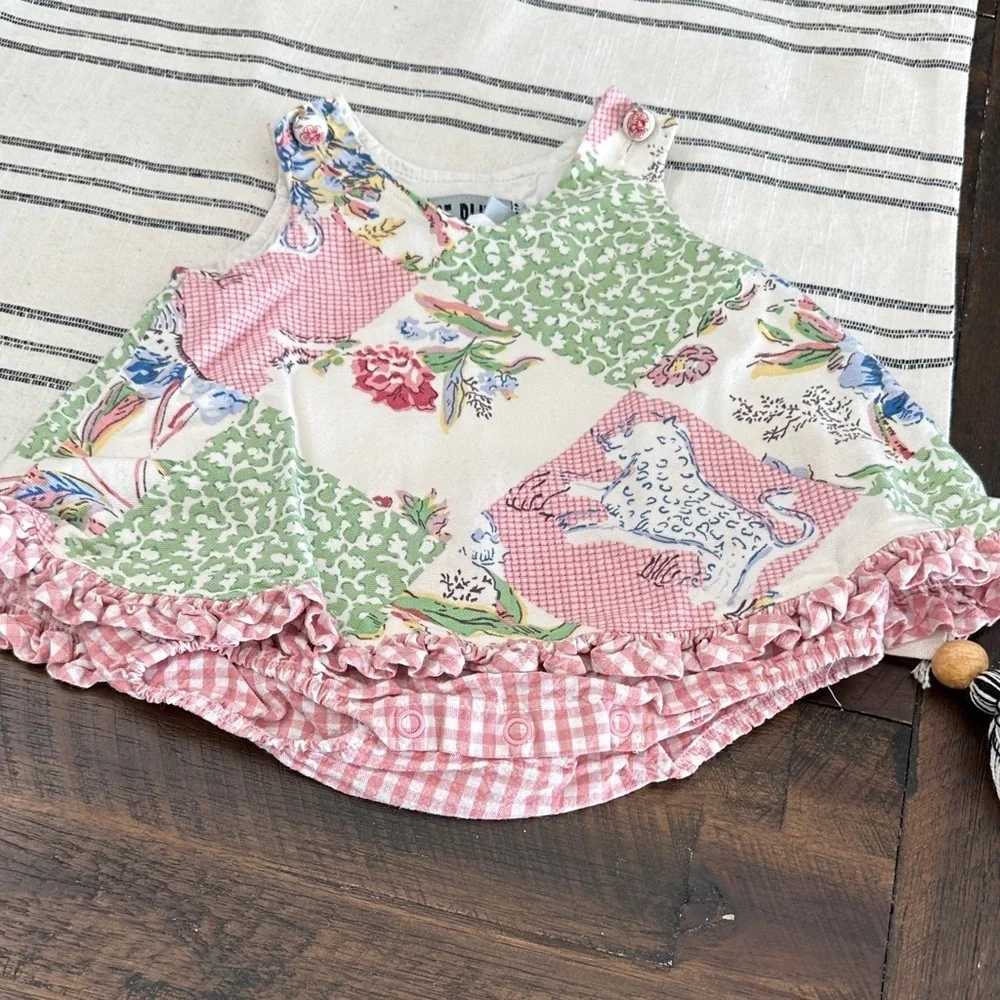 Floral Patchwork Kids Casual bubble Dress boutique sz 3-6 month